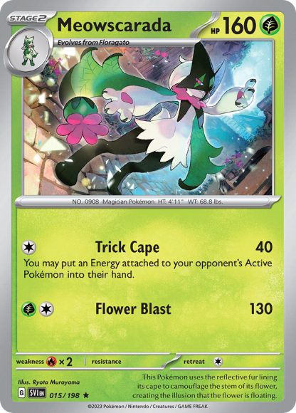 Meowscarada 015/198 Reverse Holo Rare - Scarlet & Violet 2023